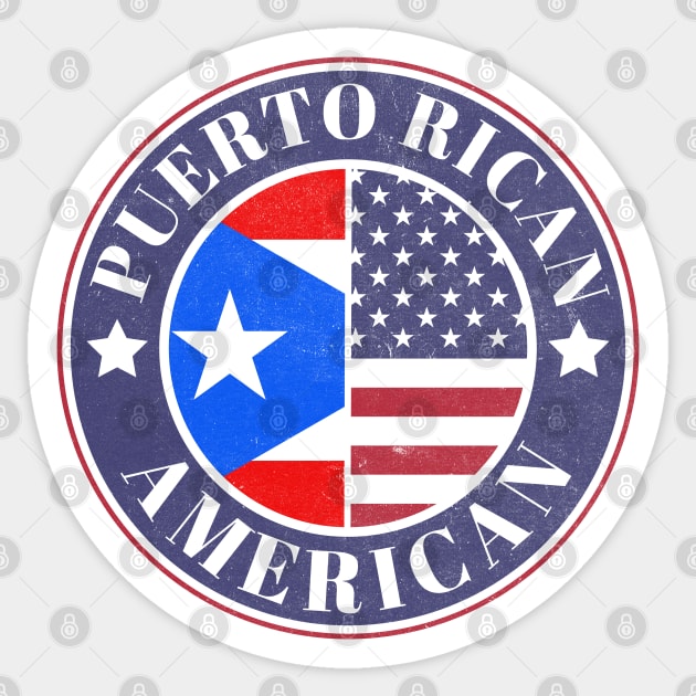 Proud Puerto Rican-American Badge - Puerto Rico Flag Sticker by Yesteeyear